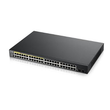 ZyXEL GS1900-48HPv2 48-port GbE L2 PoE Smart Managed Switch + 2 SFP slots, 170 Watt (Max 24 ports)